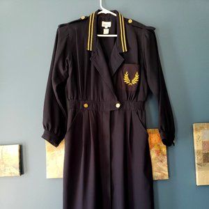 Military inspired dress - vintage retro 80s and 90s feel